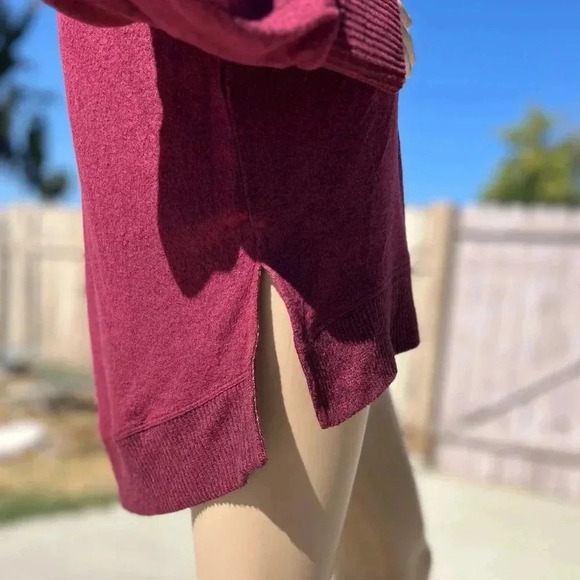 Saturday Sunday Anthropologie Hacci Slouchy Maroon Oversized Womens Sweater Sz S - Picture 5 of 7
